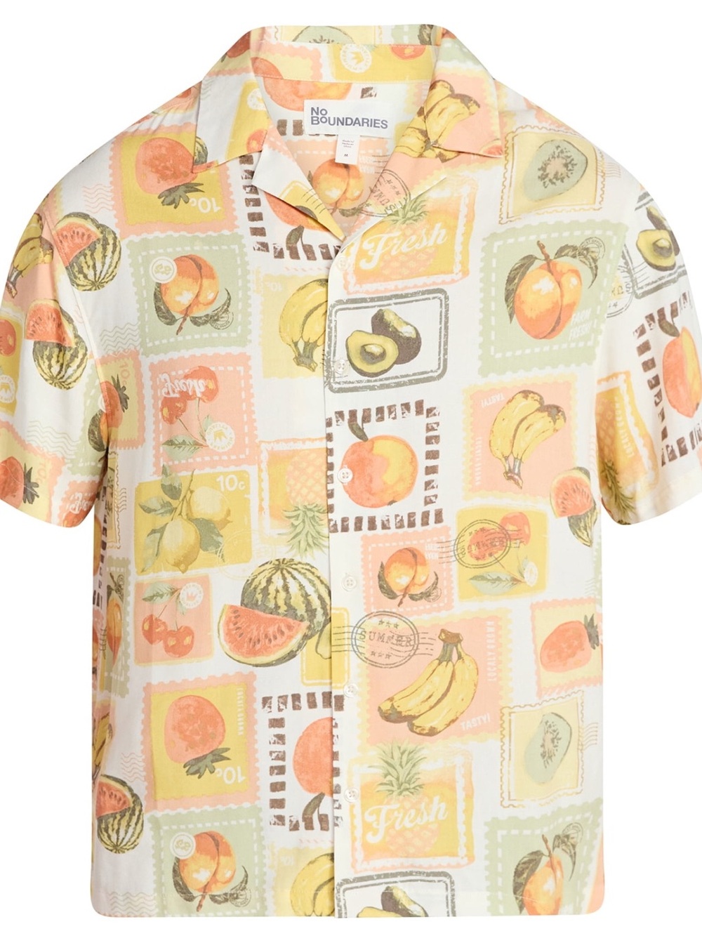 No Boundaries Rayon Shirt with Short Sleeves, Men's